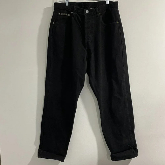 Vintage Calvin Klein High Rise Jeans Black Mexico Women's 15/30 - Picture 2 of 6